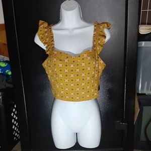 BP Crop Top Tank with Ruffeled Straps